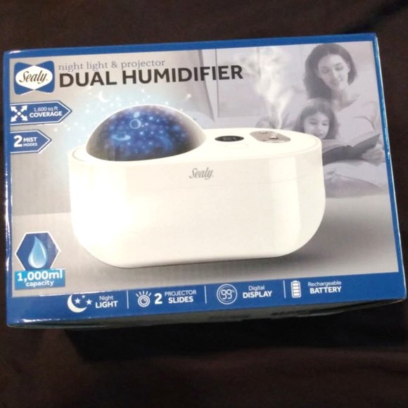 Sealy Other - Night Light & Projector Dual Humidifier by Sealy, NIB